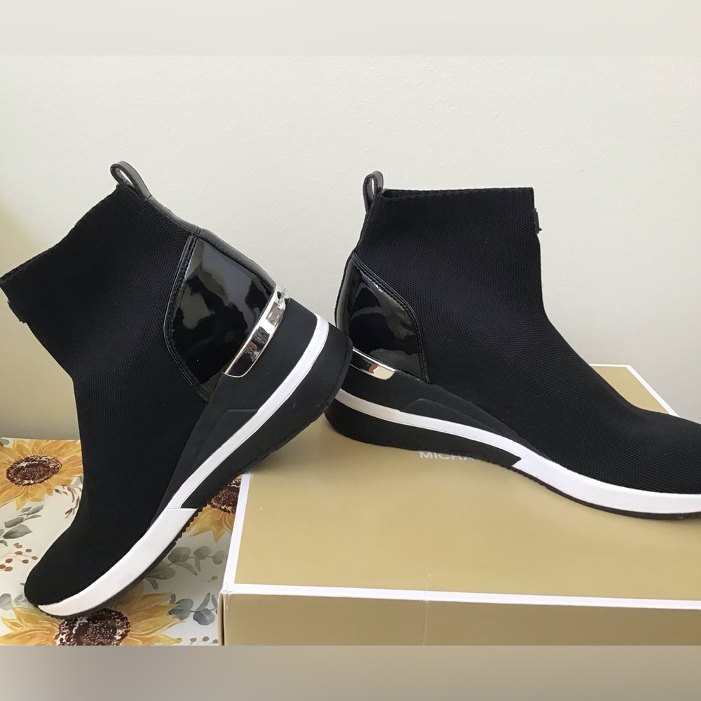 Michael Kors Black and White Slip-On Sneakers